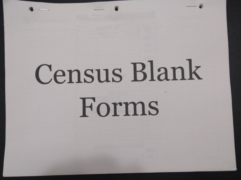census A booklet of census blank forms is a great tool that makes studying the census easier and faster
