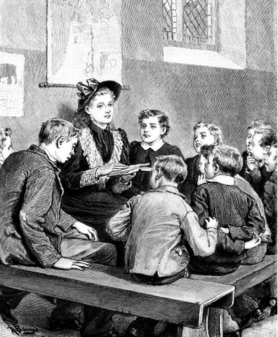 Even if a formal school wasn't available students could learn from anyone who could teach them